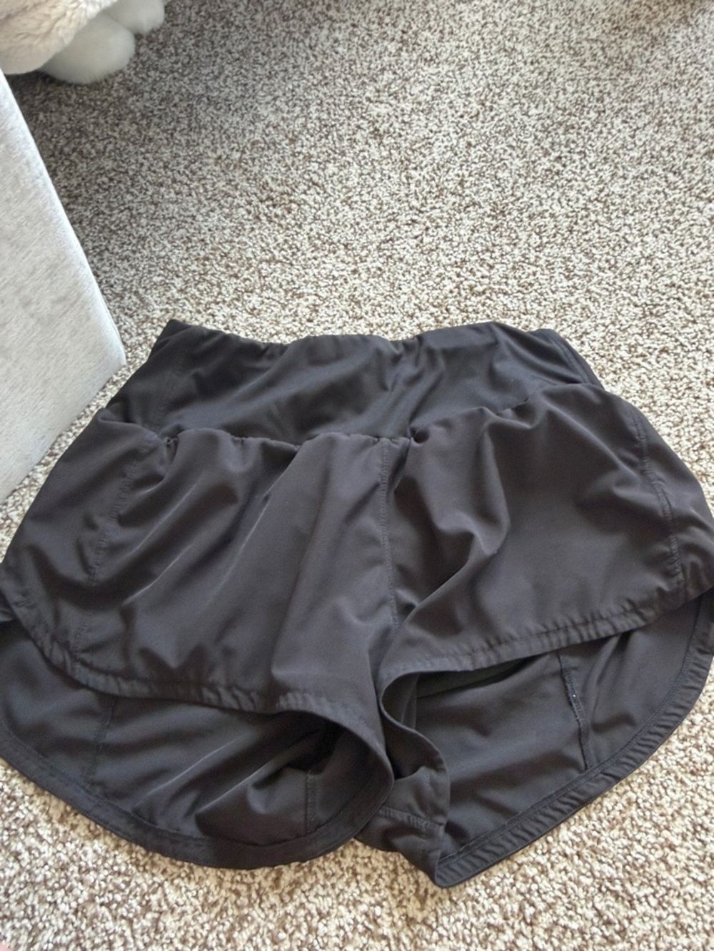 Black Athletic Layered Running Shorts